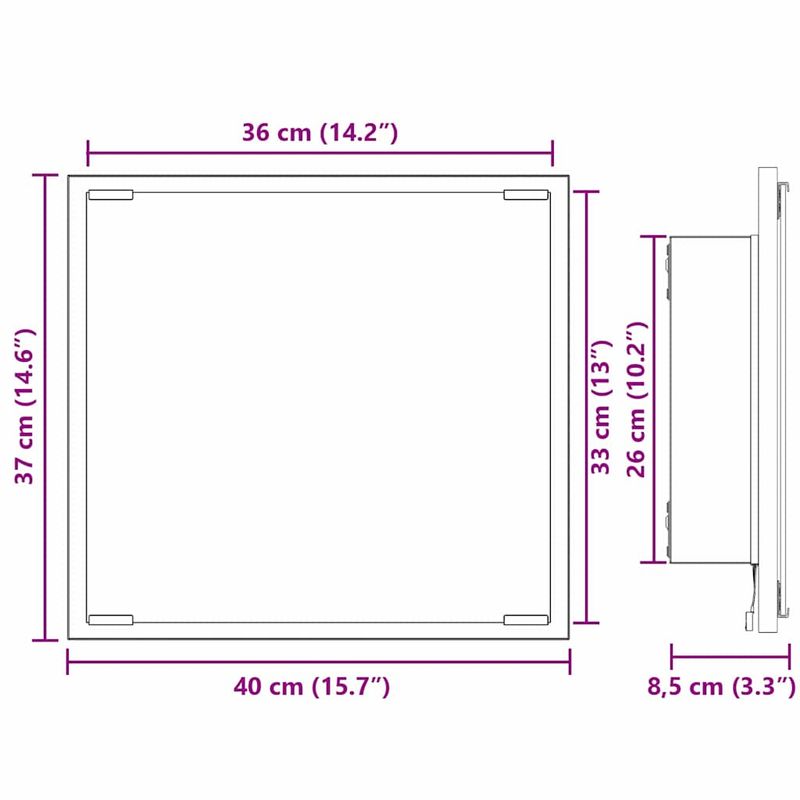 Casa si Gradina - Mobilier - Mobilier baie - Oglinzi baie - Oglinda LED de baie Stejar fumuriu 40x8.5x37 cm Lemn ingineresc - Infinity.ro