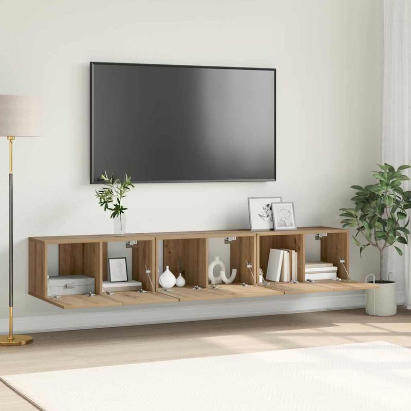 Casa si Gradina - Mobilier - Seturi de mobilier - Seturi living - Set comoda TV 3 pcs Maro 60 x 30 x 30 cm Lemn compozit - Infinity.ro