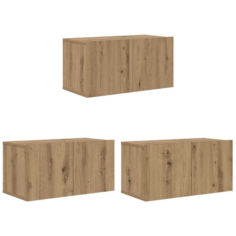 Casa si Gradina - Mobilier - Seturi de mobilier - Seturi living - Set comoda TV 3 pcs Maro 60 x 30 x 30 cm Lemn compozit - Infinity.ro
