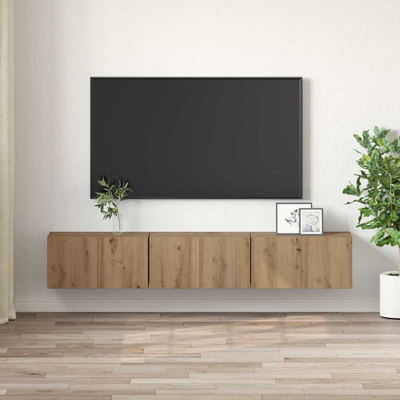 Casa si Gradina - Mobilier - Seturi de mobilier - Seturi living - Set comoda TV 3 pcs Maro 60 x 30 x 30 cm Lemn compozit - Infinity.ro