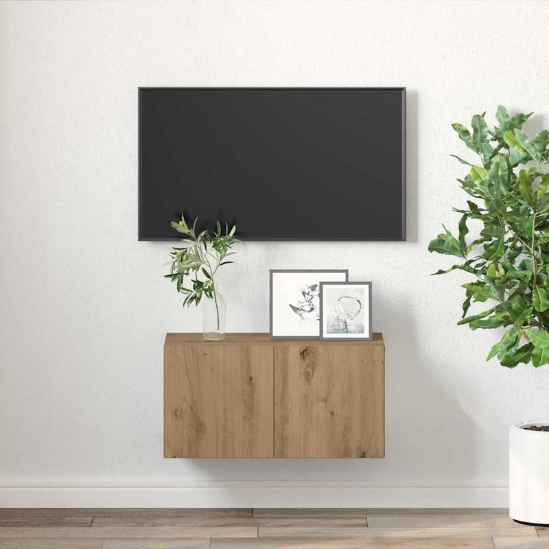 Casa si Gradina - Mobilier - Seturi de mobilier - Seturi living - Set comoda TV Pe perete Maro 60 x 30 x 30 cm Lemn compozit - Infinity.ro