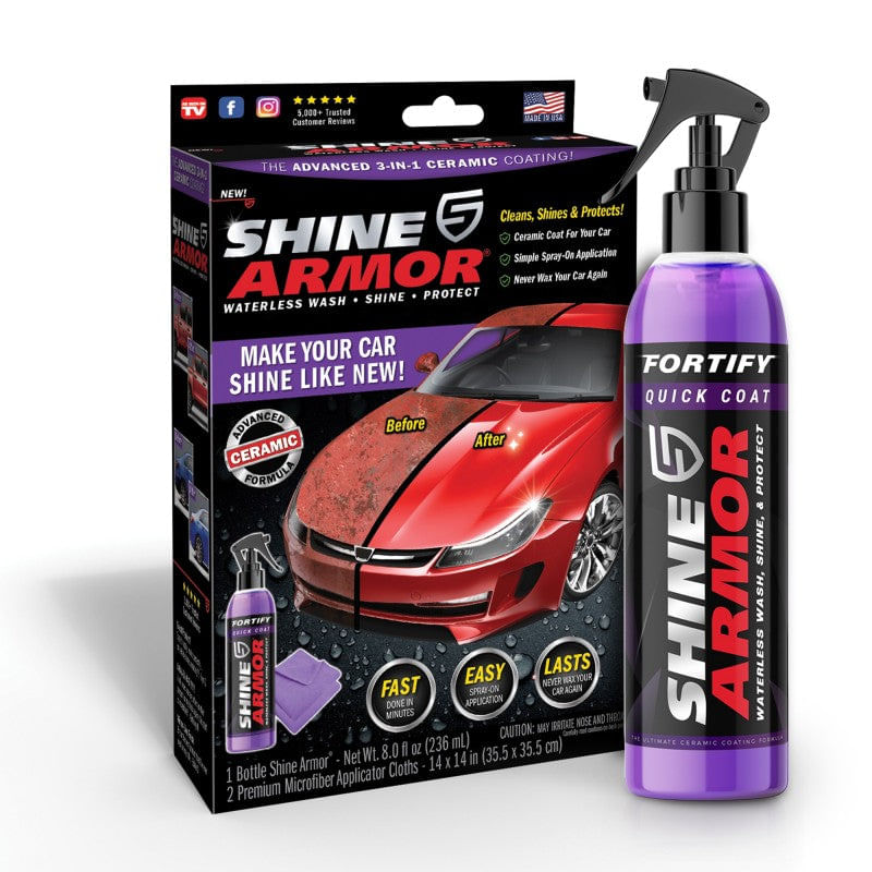 Auto si Moto - Intretinere auto - Produse curatare auto - Shine Armor - Spray Ceramic 3 in 1 pentru Protectie si Lustruire - Kit 236 ml cu laveta microfibra si pulverizator - Infinity.ro