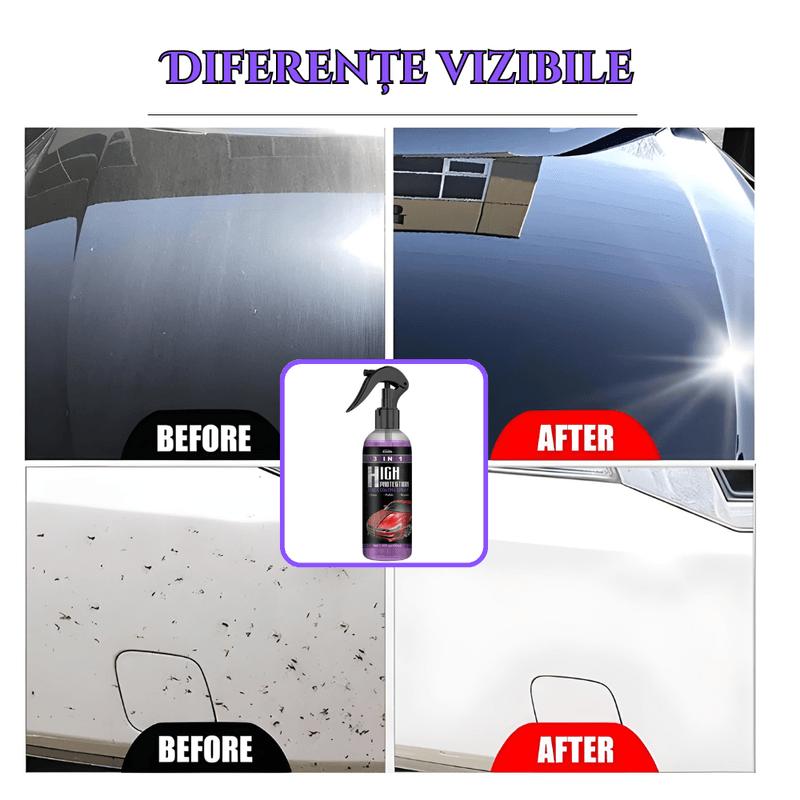 Auto si Moto - Intretinere auto - Produse curatare auto - Shine Armor - Spray Ceramic 3 in 1 pentru Protectie si Lustruire - Kit 236 ml cu laveta microfibra si pulverizator - Infinity.ro