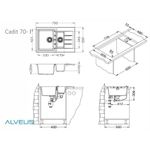 Casa si Gradina - Sanitare - Chiuveta bucatarie si accesorii - Chiuvete bucatarie - Chiuveta Alveus Cadit 70 bej, material compozit, reversibila, sifon pop-up inclus, 790x500x200mm - Infinity.ro