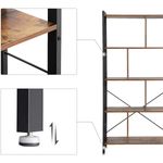 Casa si Gradina - Mobilier - Biblioteci si rafturi - Rafturi - Raft depozitare/biblioteca cu 4 niveluri, Design industrial, 74 x 30 x 154 cm - Infinity.ro