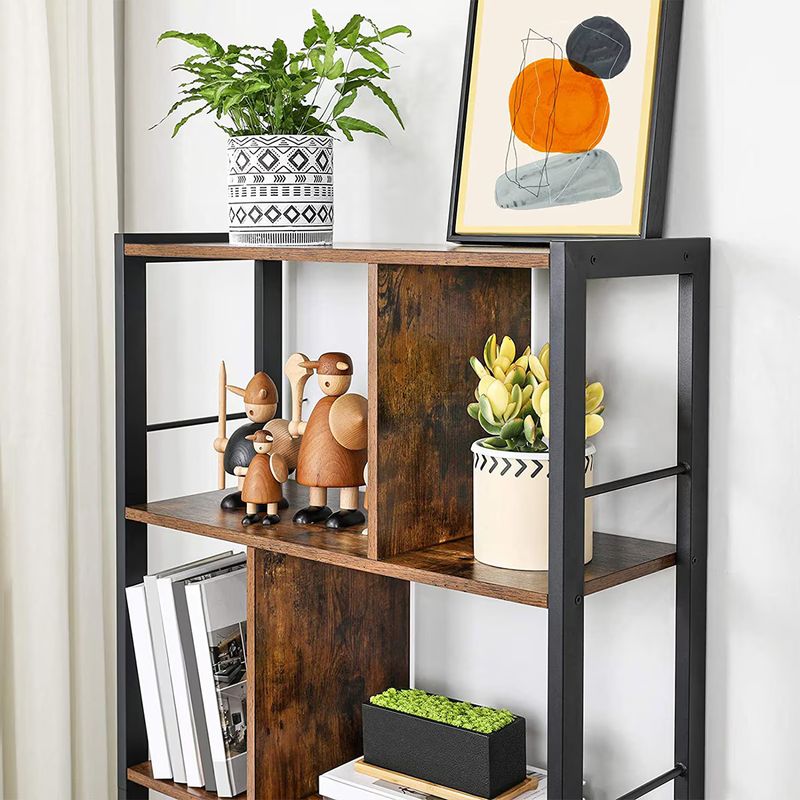Casa si Gradina - Mobilier - Biblioteci si rafturi - Rafturi - Raft depozitare/biblioteca cu 4 niveluri, Design industrial, 74 x 30 x 154 cm - Infinity.ro