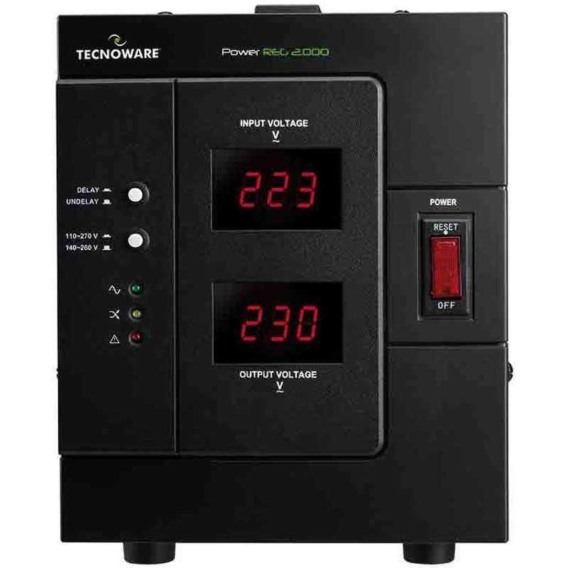PC, gaming si accesorii - UPS-uri - Stabilizatoare de tensiune - Stabilizator, TECNOWARE, Stabilizator Tensiune 2000VA, Monofazatm 2 Prize Schuko - Infinity.ro