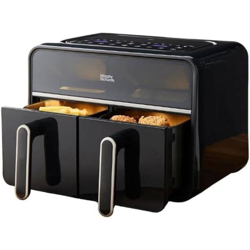 Electronice si Electrocasnice - Electrocasnice bucatarie - Aparate de gatit & desert - Friteuze - Friteuza cu aer cald dublu, MORPHY RICHARDS, 7.2L, 2 sertare, 1500W, Interfata Touch, 14 retete presetate - Infinity.ro