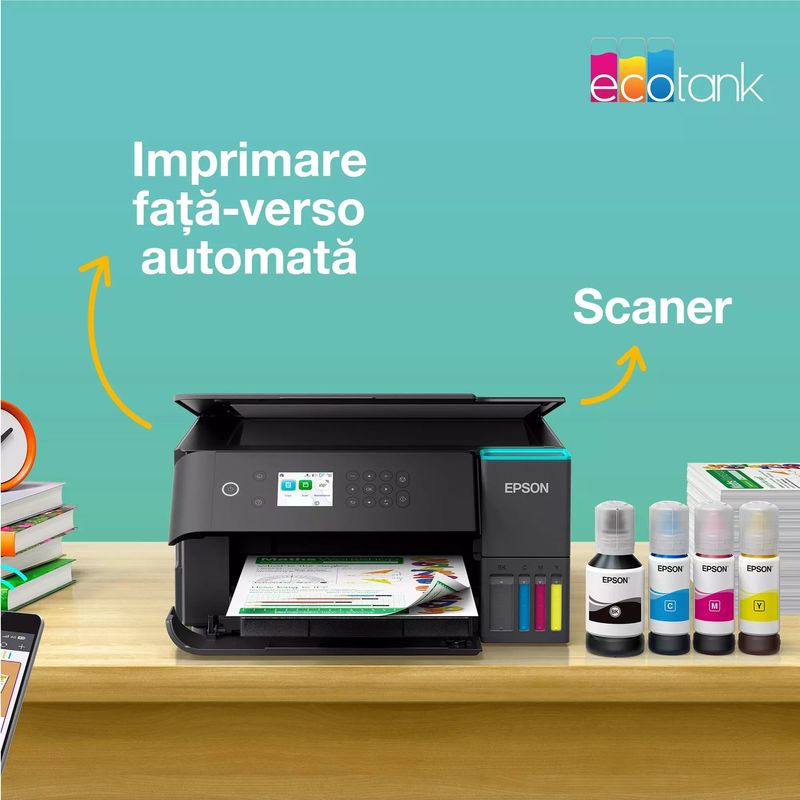 PC, gaming si accesorii - Imprimante, scanere & consumabile - Imprimante - Imprimante si multifunctionale - Multifunctional inkjet color CISS Epson EcoTank L6360, A4, Duplex, Wi-Fi, 4800x1200dpi, negru - Infinity.ro