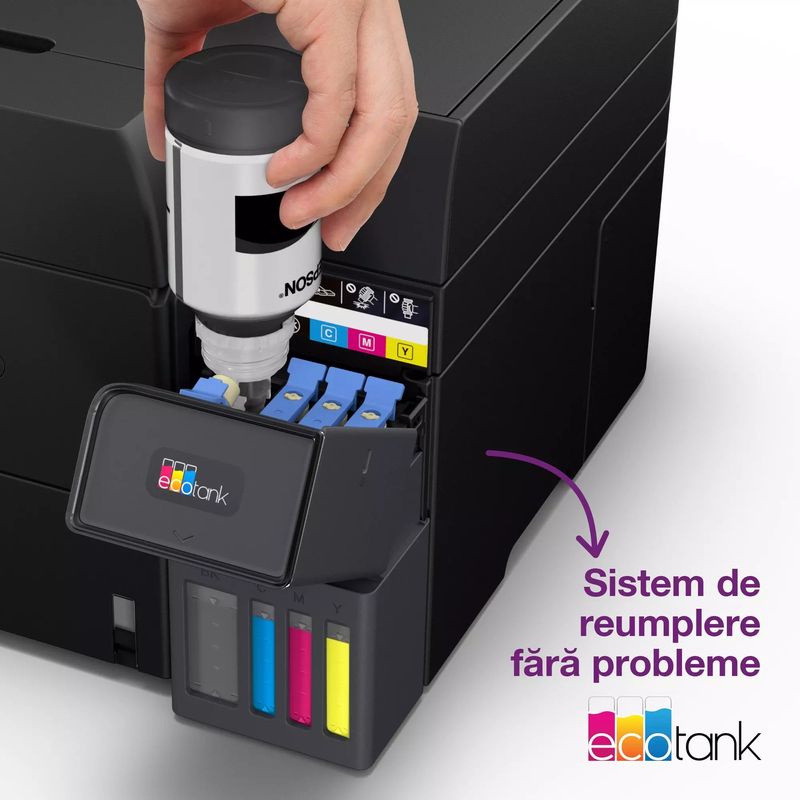 PC, gaming si accesorii - Imprimante, scanere & consumabile - Imprimante - Imprimante si multifunctionale - Multifunctional inkjet color CISS Epson EcoTank L6360, A4, Duplex, Wi-Fi, 4800x1200dpi, negru - Infinity.ro