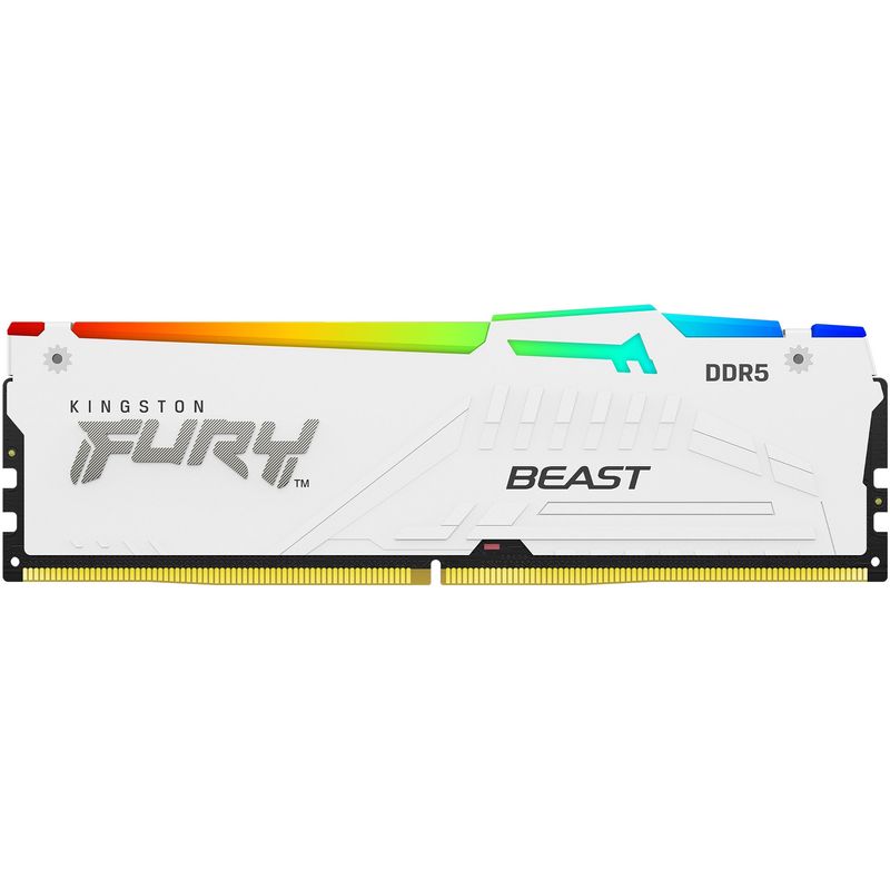 PC, gaming si accesorii - Componente PC - Componente - Memorii RAM - Memorie Kingston, 32GB(2x16) DDR5 6000MT/s CL30 Fury Beast White RGB Expo - Infinity.ro