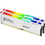 PC, gaming si accesorii - Componente PC - Componente - Memorii RAM - Memorie Kingston, 32GB(2x16) DDR5 6000MT/s CL30 Fury Beast White RGB Expo - Infinity.ro