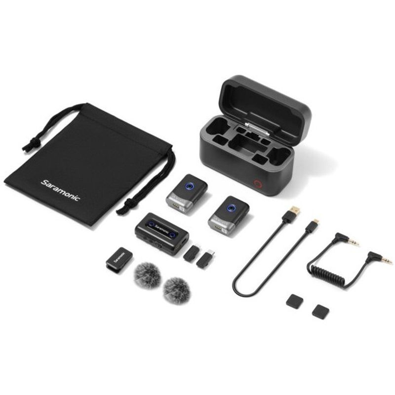 TV, Audio-Video si Foto - Accesorii TV si audio - Microfoane - Kit Microfon wireless Saramonic Mix, 2x microfon, 1x receptor, Wireless, Type-C, Lightning - Infinity.ro