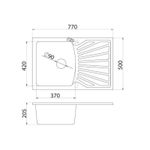 Casa si Gradina - Sanitare - Chiuveta bucatarie si accesorii - Chiuvete bucatarie - Chiuveta Bucatarie Metalac X Quadro Plus Granit 770 x 500MM Sifon 90MM Grafit - Infinity.ro