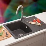 Casa si Gradina - Sanitare - Chiuveta bucatarie si accesorii - Chiuvete bucatarie - Chiuveta Bucatarie Metalac X Quadro Plus Granit 770 x 500MM Sifon 90MM Grafit - Infinity.ro