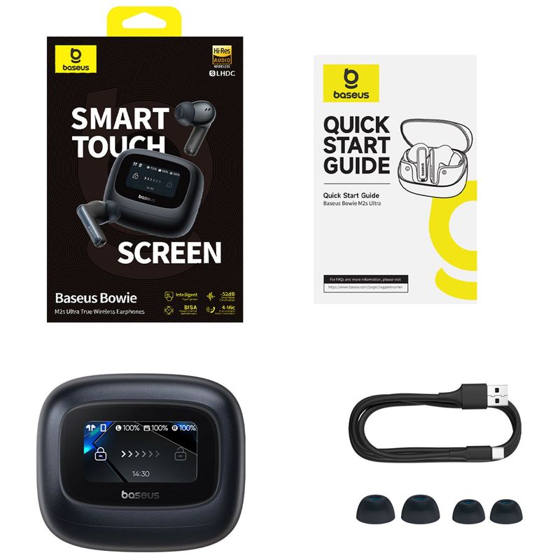 TV, Audio-Video si Foto - Portabile audio - Casti audio - Casti Wireless Baseus M2s Ultra ANC, Bluetooth, 10m, Negru - Infinity.ro