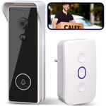 Casa si Gradina - Electrice - Accesorii electrice - Sonerii electrice - Set sonerie video inteligenta Calex 2K HD, Wi-Fi, sunet bidirectional, senzor miscare, Night Vision, Negru - Infinity.ro