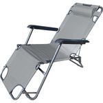 Casa si Gradina - Gradina si terasa - Mobilier exterior - Scaune si sezlonguri gradina - Sezlong pliabil cu tetiera Heinner, 153x60x79 cm, gri - Infinity.ro