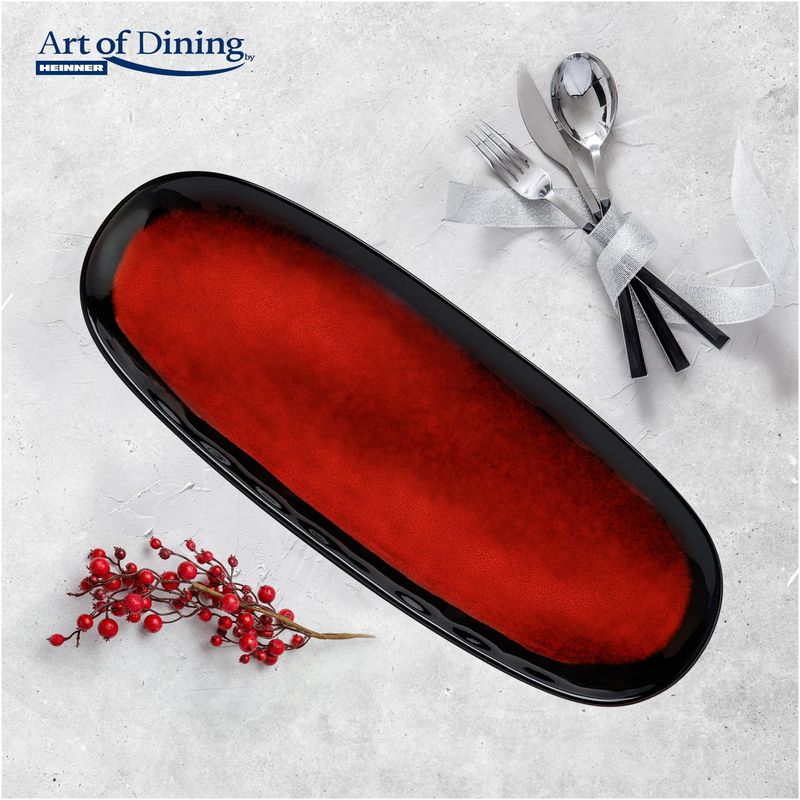 Casa si Gradina - Bucatarie si vesela - Vesela si tacamuri - Platouri de bucatarie - Set 4 platouri Art of dining by Heinner Vulcano, ceramica, 38 x 15 cm - Infinity.ro