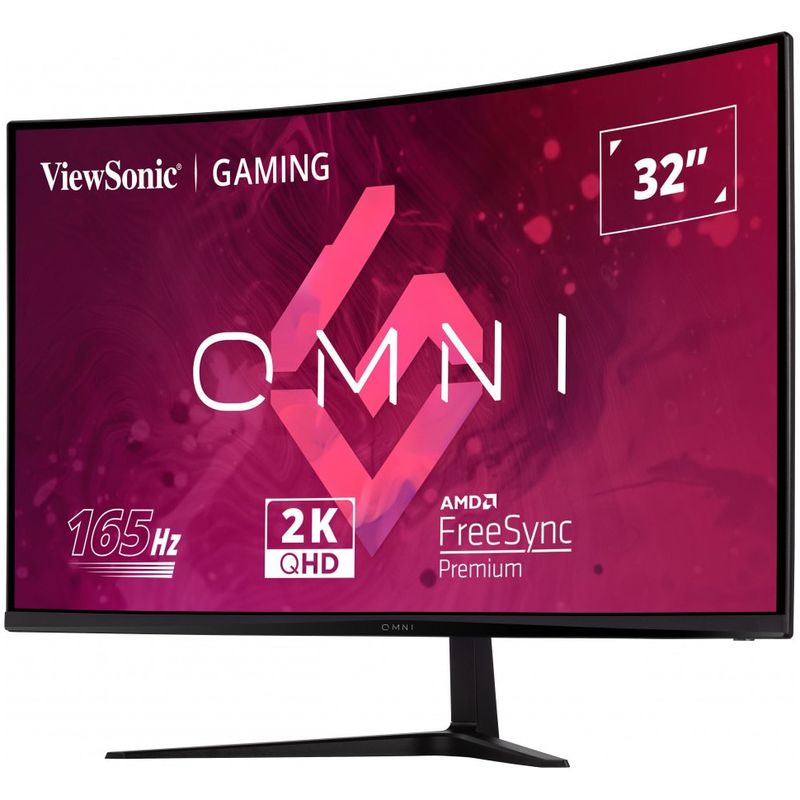 PC, gaming si accesorii - Desktop PC & monitoare - Monitoare - Monitor LED ViewSonic Gaming VX3218C-2K, 165Hz, QHD, Display Port, HDMI, Curbat, Negru - Infinity.ro