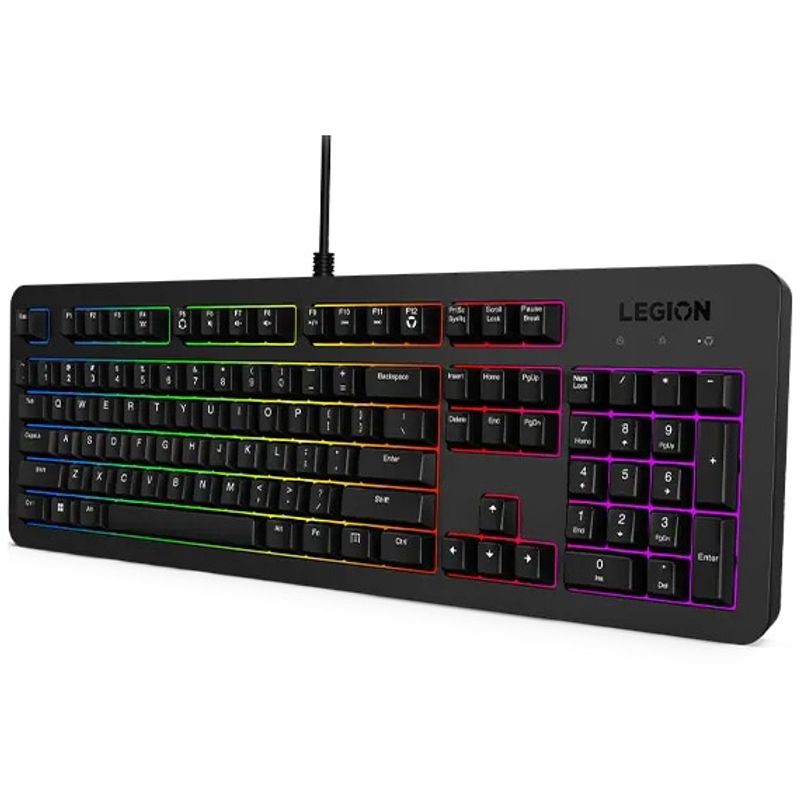 PC, gaming si accesorii - Periferice PC - Tastaturi - Kit tastatura + mouse gaming Lenovo Legion KM310 RGB, US layout, Negru - Infinity.ro