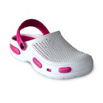 Fashion, accesorii si bijuterii - Femei - Incaltaminte femei - Slapi si papuci femei - Papuci/saboti, clogs, pentru femei, spuma EVA, alb si roz, marimea 40, Jose Amorales - Infinity.ro