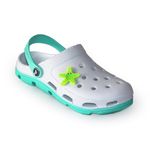 Fashion, accesorii si bijuterii - Femei - Incaltaminte femei - Slapi si papuci femei - Papuci/saboti, clogs, pentru femei, spuma EVA, alb si turcoaz, marimea 39, Jose Amorales - Infinity.ro