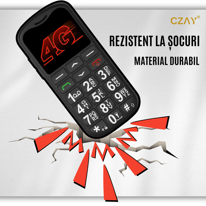 Laptop, Telefoane si Tablete - Telefoane mobile si accesorii - Telefoane Mobile - Telefon Mobil Seniori CZAY®,Taste Mari,Buton SOS pentru Siguranta,Limba Romana si Maghiara,Volum Puternic,Ecran Mare,4G - Infinity.ro