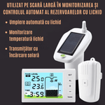 Casa si Gradina - Electrice - Smart Home - Centrale si module smart home - Senzor Nivel Apa Ultrasonic CZAY®, Masurare Adancime si Temperatura Lichid, Alimentare Solara, Umplere Automata,Wireless - Infinity.ro
