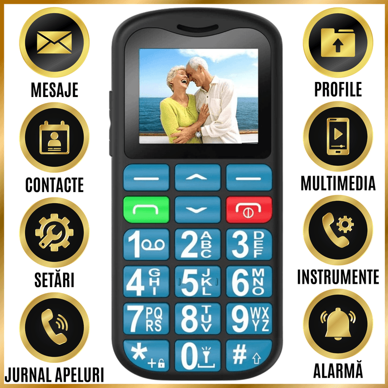 Laptop, Telefoane si Tablete - Telefoane mobile si accesorii - Telefoane Mobile - Telefon Mobil Seniori CZAY®,Taste Mari,Buton SOS pentru Siguranta,Limba Romana si Maghiara,Volum Puternic,Ecran Mare,4G - Infinity.ro