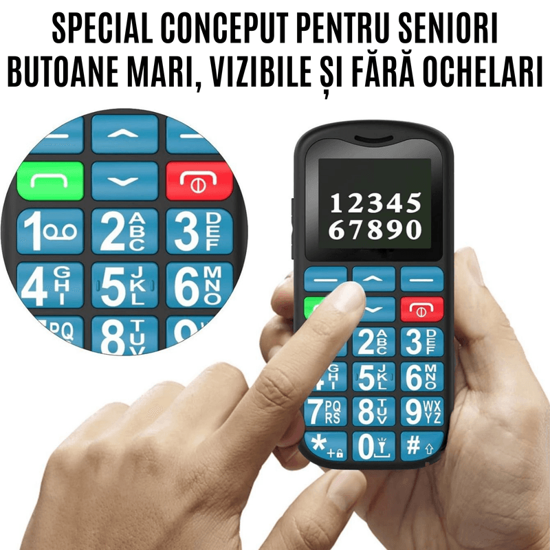 Laptop, Telefoane si Tablete - Telefoane mobile si accesorii - Telefoane Mobile - Telefon Mobil Seniori CZAY®,Taste Mari,Buton SOS pentru Siguranta,Limba Romana si Maghiara,Volum Puternic,Ecran Mare,4G - Infinity.ro