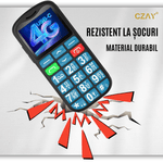 Laptop, Telefoane si Tablete - Telefoane mobile si accesorii - Telefoane Mobile - Telefon Mobil Seniori CZAY®,Taste Mari,Buton SOS pentru Siguranta,Limba Romana si Maghiara,Volum Puternic,Ecran Mare,4G - Infinity.ro