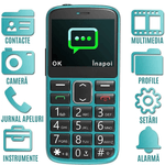 Laptop, Telefoane si Tablete - Telefoane mobile si accesorii - Telefoane Mobile - Telefon Mobil Seniori CZAY® cu Taste Mari, Meniu Romana si Maghiara,Ecran Mare,Camera Foto,Volum Puternic,Turcoaz,2G - Infinity.ro