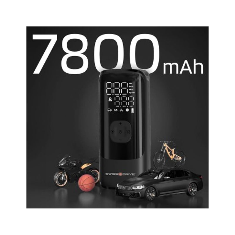 Auto si Moto - Piese auto si accesorii - Caroserie - Ornamente exterior auto - Compresor de aer portabil 150 PSI, pompa rapida anvelope cu afisaj LCD, lanterna LED si baterie reincarcabila USB - Infinity.ro