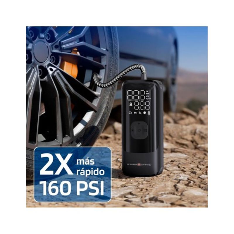 Auto si Moto - Piese auto si accesorii - Caroserie - Ornamente exterior auto - Compresor de aer portabil 150 PSI, pompa rapida anvelope cu afisaj LCD, lanterna LED si baterie reincarcabila USB - Infinity.ro