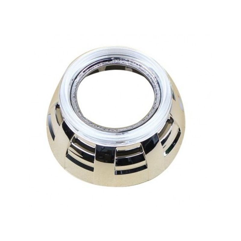 Auto si Moto - Electrice auto - Iluminare si semnalizare - Becuri auto - Set 2 ornamente Lupa cu Angel Eyes pe LED, Z113 - Infinity.ro