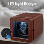 Fashion, accesorii si bijuterii - Barbati - Bijuterii barbati - Ceasuri barbati - Cutie intors ceas automatic iUni, Watch Winder, Piele ecologica, Maro - Infinity.ro