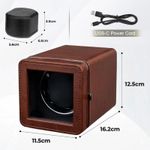 Fashion, accesorii si bijuterii - Barbati - Bijuterii barbati - Ceasuri barbati - Cutie intors ceas automatic iUni, Watch Winder, Piele ecologica, Maro - Infinity.ro