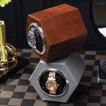 Fashion, accesorii si bijuterii - Barbati - Bijuterii barbati - Ceasuri barbati - Cutie intors ceas automat iUni, Watch Winder, Piele ecologica, Maro - Infinity.ro