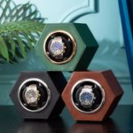 Fashion, accesorii si bijuterii - Barbati - Bijuterii barbati - Ceasuri barbati - Cutie intors ceas automat iUni, Watch Winder, Piele ecologica, Maro - Infinity.ro