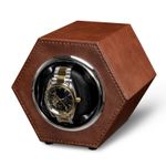 Fashion, accesorii si bijuterii - Barbati - Bijuterii barbati - Ceasuri barbati - Cutie intors ceas automat iUni, Watch Winder, Piele ecologica, Maro - Infinity.ro