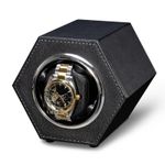 Fashion, accesorii si bijuterii - Barbati - Bijuterii barbati - Ceasuri barbati - Cutie intors ceas automat iUni, Watch Winder, Piele ecologica, Negru - Infinity.ro
