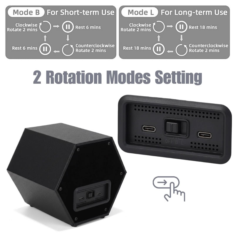 Fashion, accesorii si bijuterii - Barbati - Bijuterii barbati - Ceasuri barbati - Cutie intors ceas automat iUni, Watch Winder, Piele ecologica, Negru - Infinity.ro
