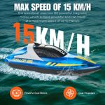 Jucarii, Copii si Bebe - Jucarii si jocuri - Vehicule si jucarii cu telecomanda - Barci cu telecomanda - Barca cu telecomanda iUni HJ819, RC High-Speed Boat, Viteza 15 km/h, 2.4GHz, Albastru - Infinity.ro