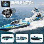 Jucarii, Copii si Bebe - Jucarii si jocuri - Vehicule si jucarii cu telecomanda - Barci cu telecomanda - Barca cu telecomanda iUni HJ819, RC High-Speed Boat, Viteza 15 km/h, 2.4GHz, Albastru - Infinity.ro