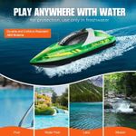 Jucarii, Copii si Bebe - Jucarii si jocuri - Vehicule si jucarii cu telecomanda - Barci cu telecomanda - Barca cu telecomanda iUni HJ819, RC High-Speed Boat, Viteza 15 km/h, 2.4GHz, Verde - Infinity.ro