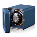 Fashion, accesorii si bijuterii - Barbati - Bijuterii barbati - Ceasuri barbati - Cutie intors ceas automatic iUni, Watch Winder, Piele ecologica, Albastru - Infinity.ro