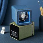 Fashion, accesorii si bijuterii - Barbati - Bijuterii barbati - Ceasuri barbati - Cutie intors ceas automatic iUni, Watch Winder, Piele ecologica, Albastru - Infinity.ro