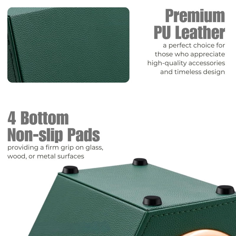 Fashion, accesorii si bijuterii - Barbati - Bijuterii barbati - Ceasuri barbati - Cutie intors ceas automat iUni, Watch Winder, Piele ecologica, Verde - Infinity.ro