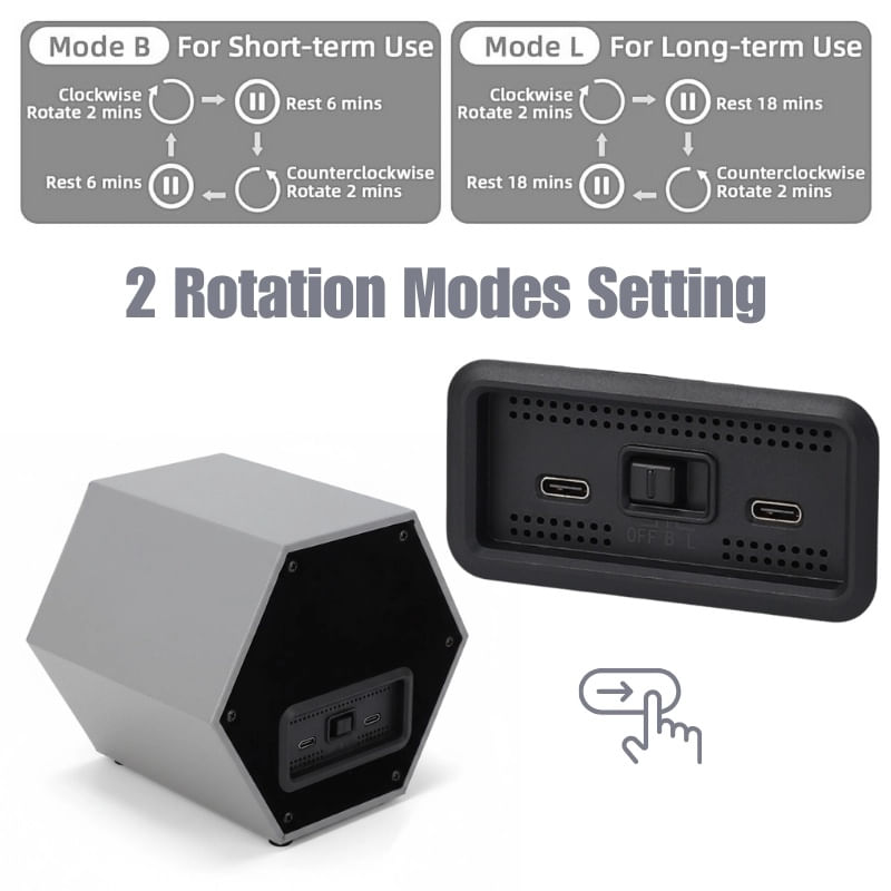 Fashion, accesorii si bijuterii - Barbati - Bijuterii barbati - Ceasuri barbati - Cutie intors ceas automat iUni, Watch Winder, Piele ecologica, Gri - Infinity.ro